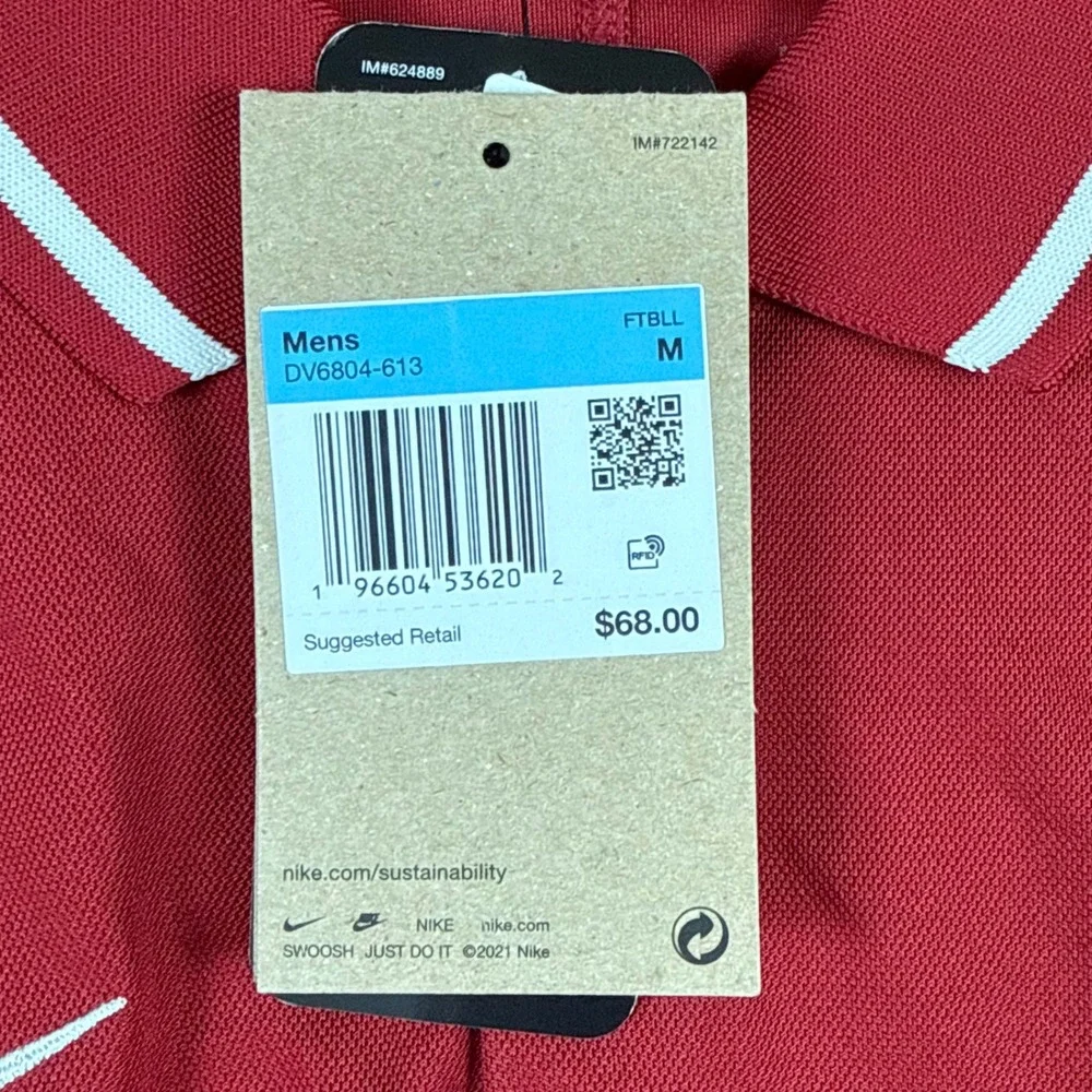 NEW Nike Dri-Fit Mens Medium Alabama Crimson Tide On Field Golf Polo Shirt
